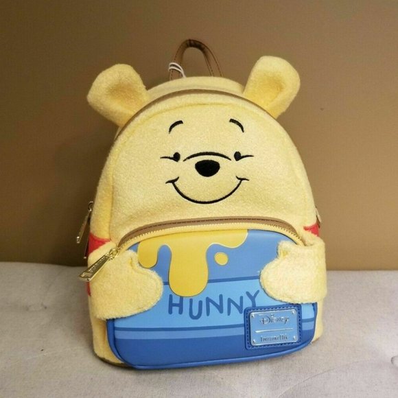 Loungefly Disney Winnie The Pooh Hunny Tummy Soft Touch Mini Backpack NEW - Picture 1 of 12